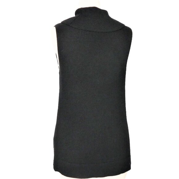 Banana Republic Black Cowl Neck Tunic Sweater Vest Size M - Picture 4 of 9
